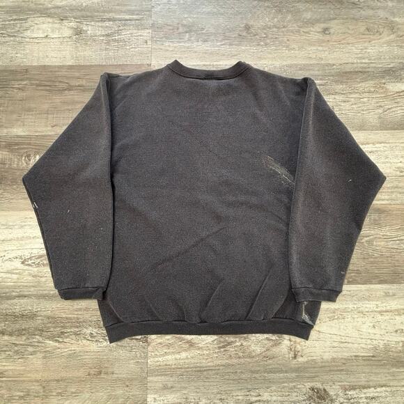 Vintage Guess Sweatshirt ‎ 80s 90s Charcoal Gray Womens L Spellout Crewneck USA - Picture 2 of 10